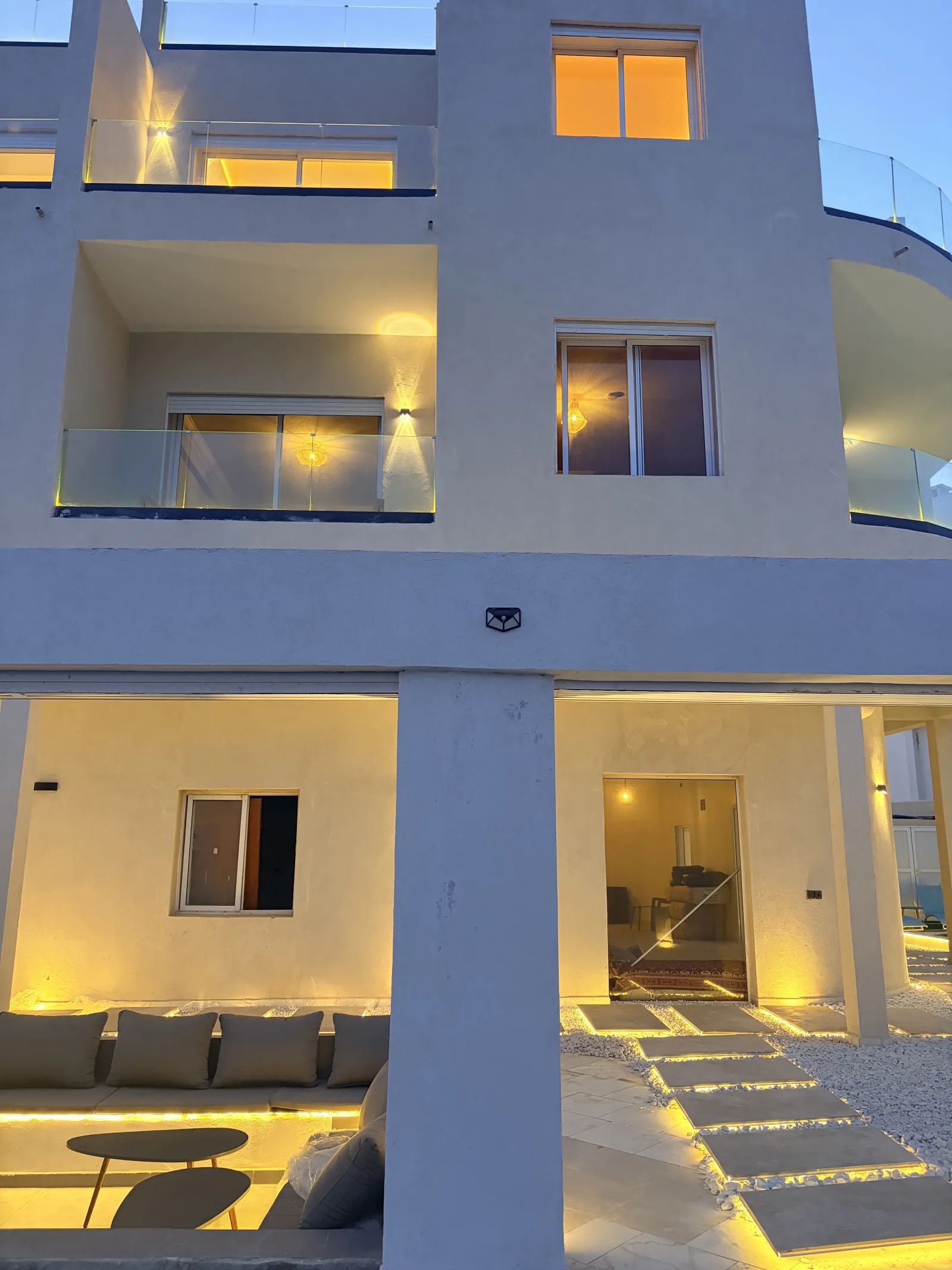 The facade · evening