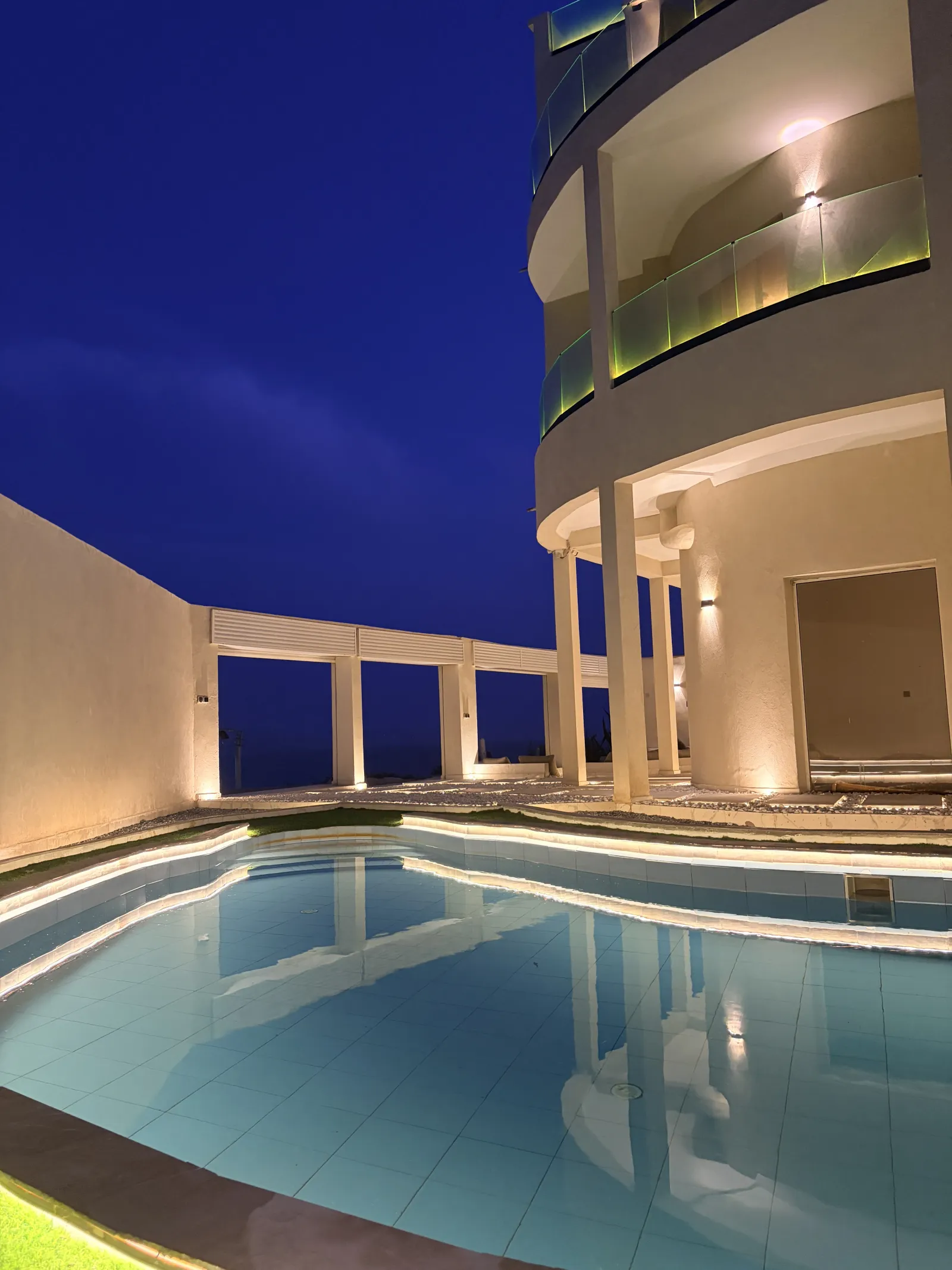The pool · blue hour
